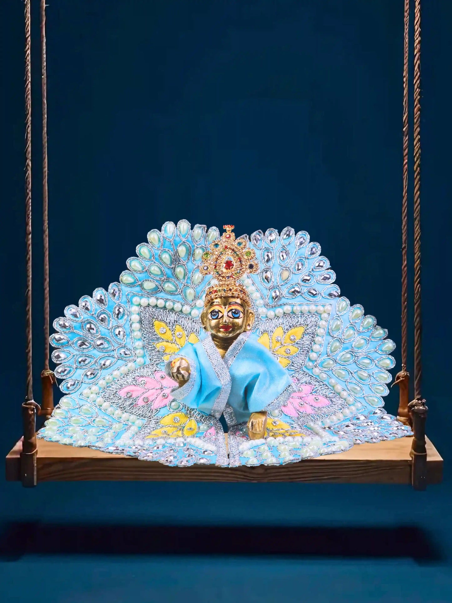 pearl blue laddu gopal kanha thakur ji Poshak