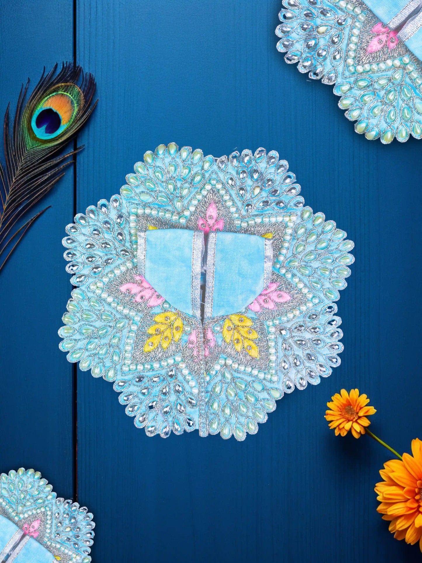 pearl blue laddu gopal kanha thakur ji Poshak