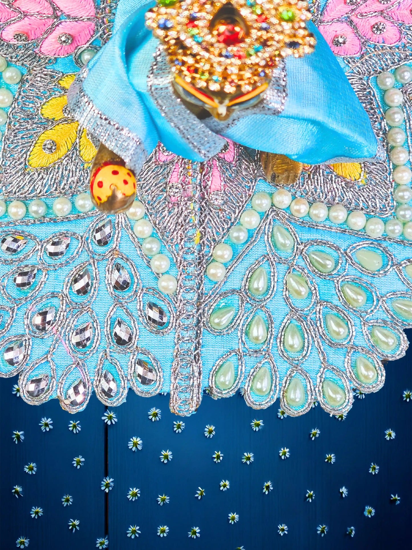 pearl blue laddu gopal kanha thakur ji Poshak