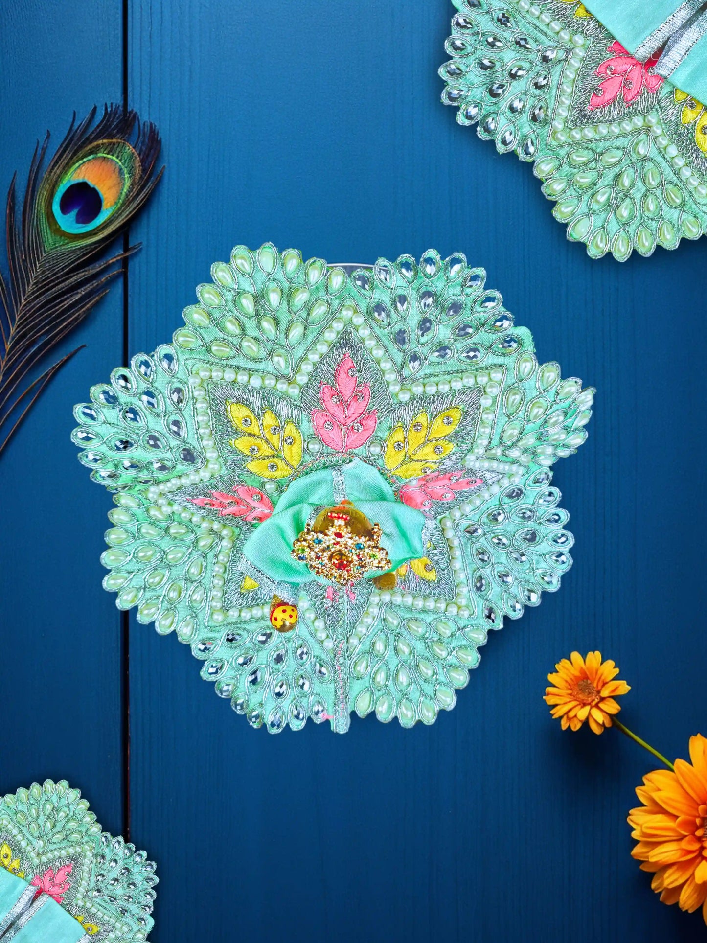 pearl green laddu gopal kanha thakur ji Poshak