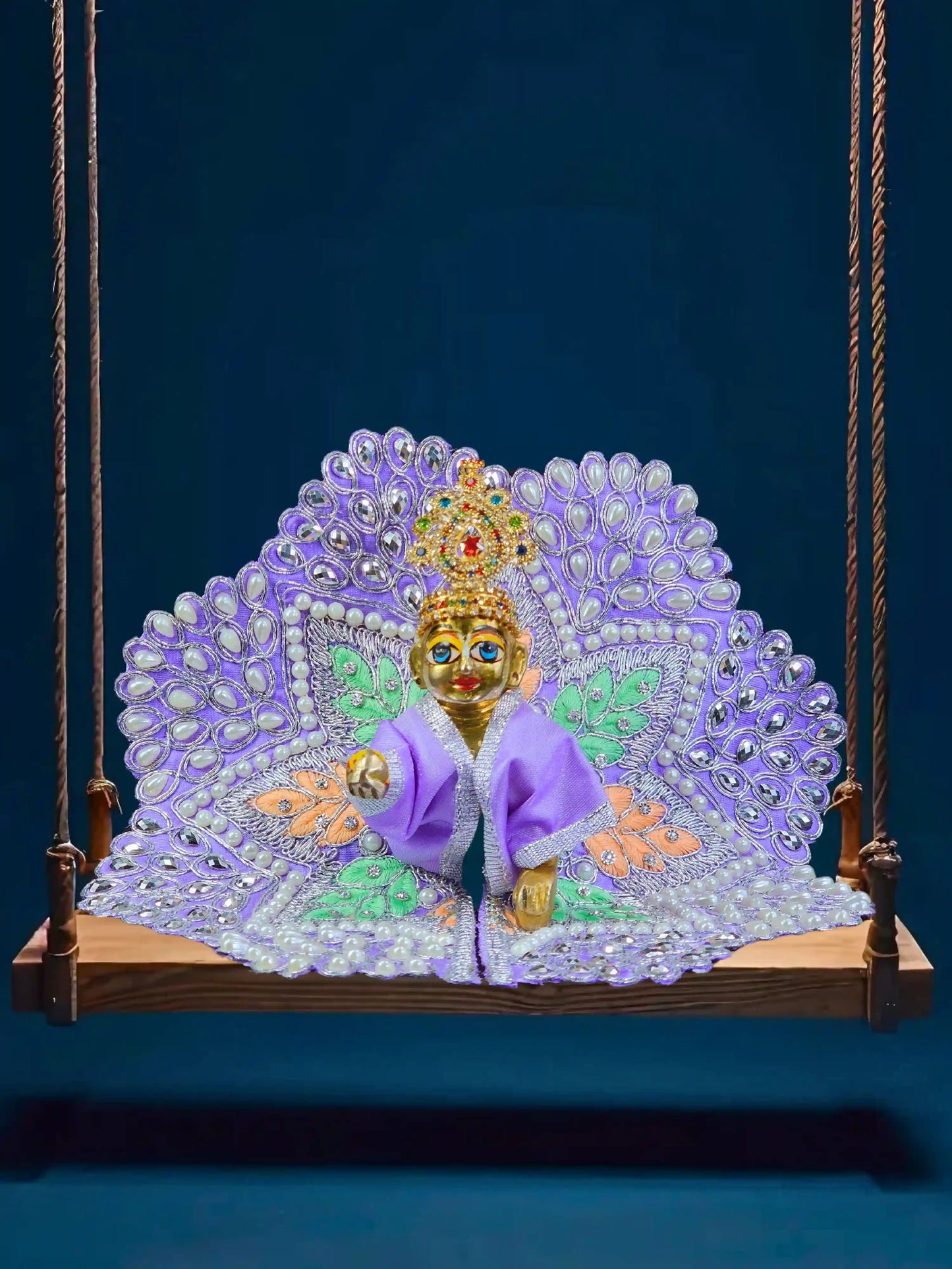pearl purple laddu gopal kanha thakur ji Poshak
