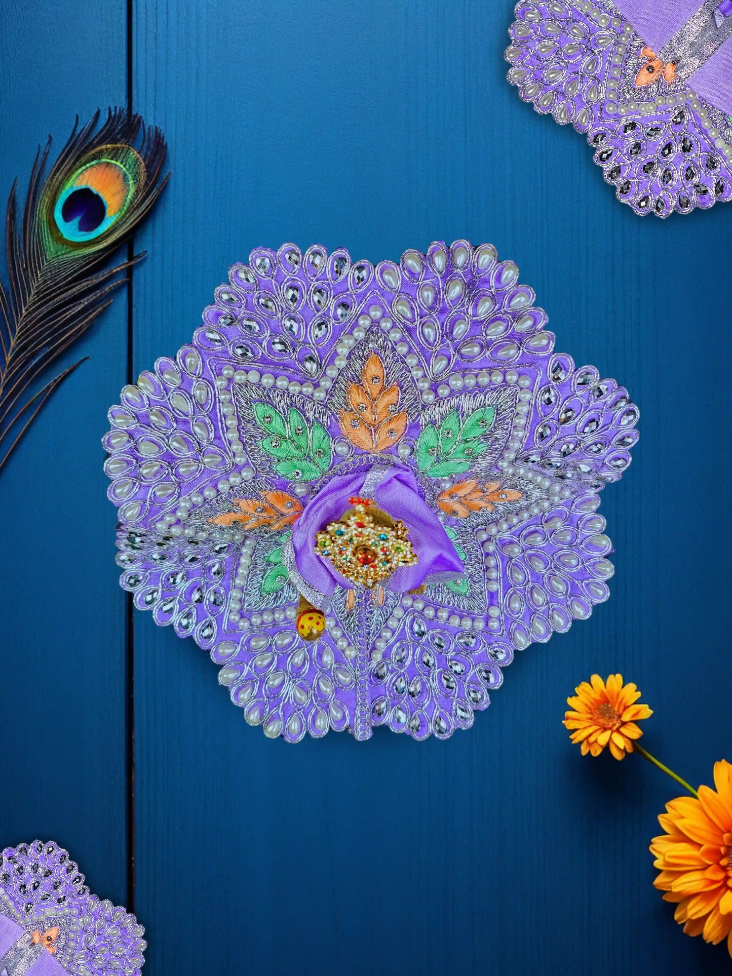 pearl purple laddu gopal kanha thakur ji Poshak