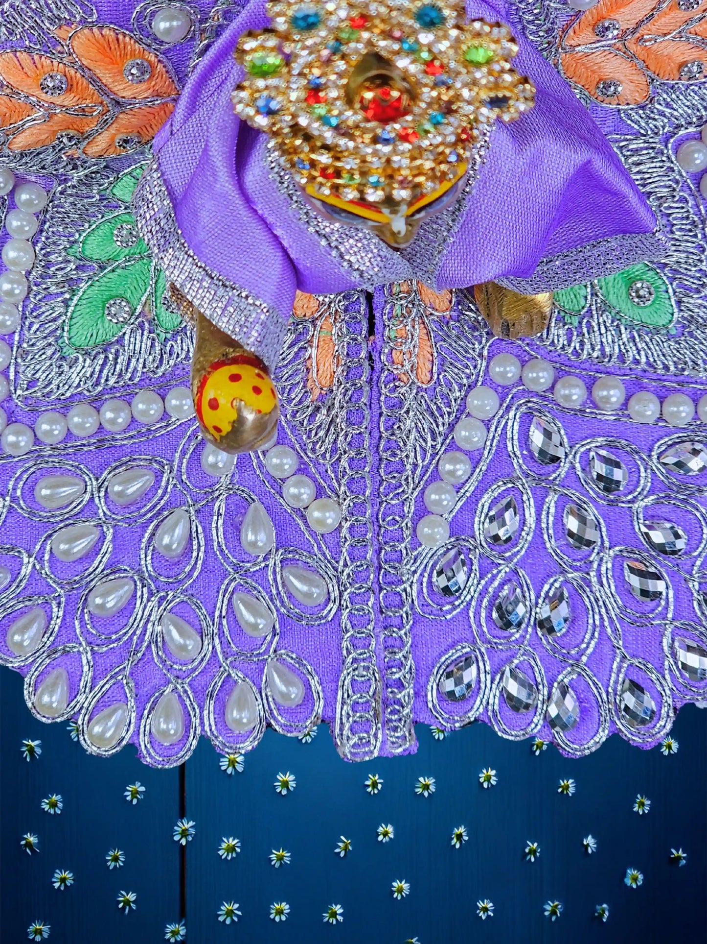 pearl purple laddu gopal kanha thakur ji Poshak