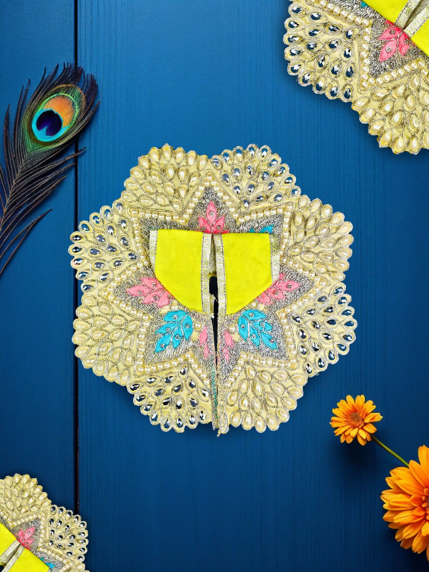 pearl yellow laddu gopal kanha thakur ji Poshak