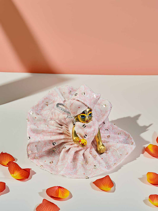 pink chandani poshak dress laddu gopal thakurji kanha ji bal om poshak mathura online best