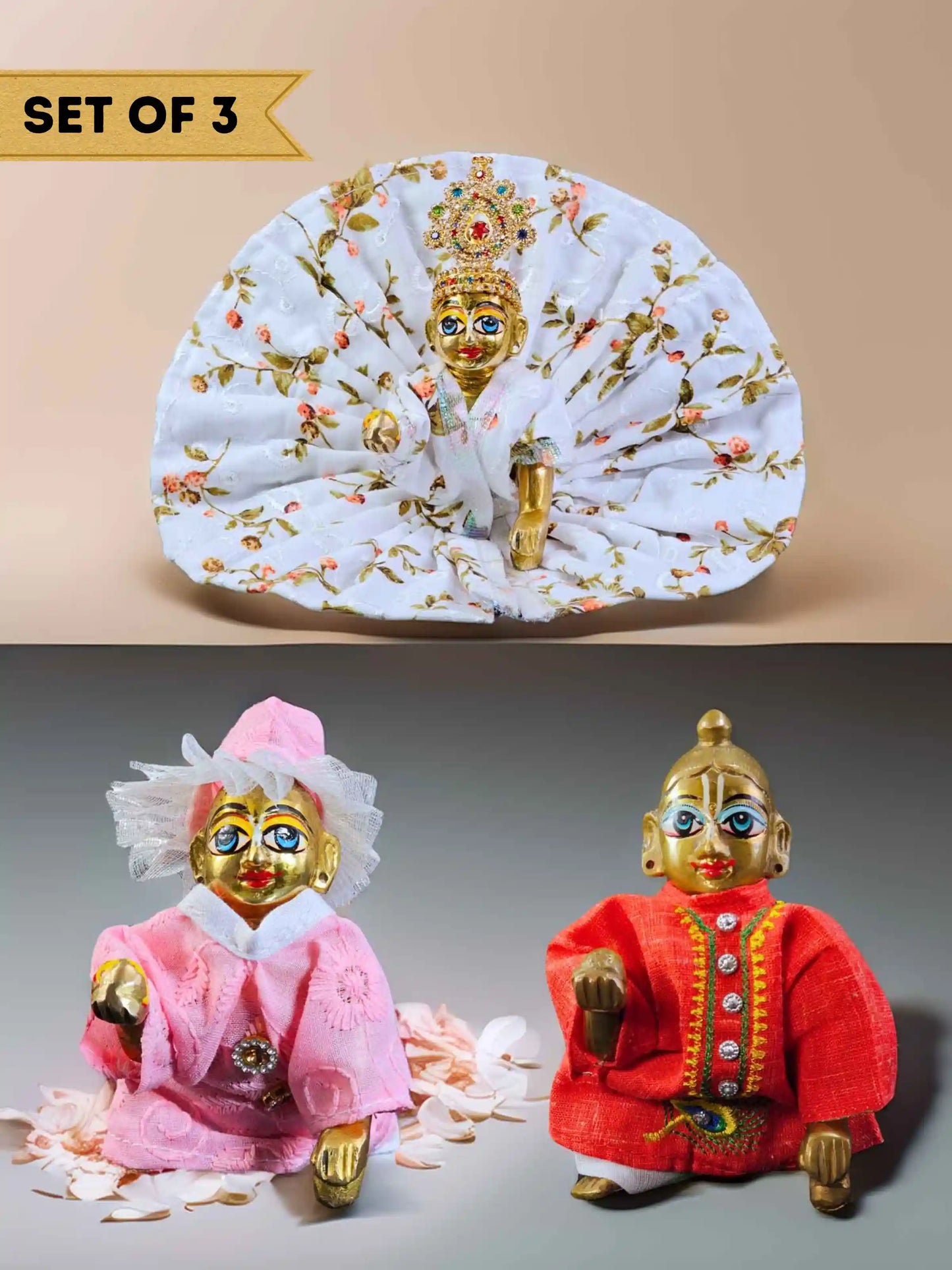 pushp combo poshak dress laddu gopal thakurji kanha ji bal om poshak mathura online