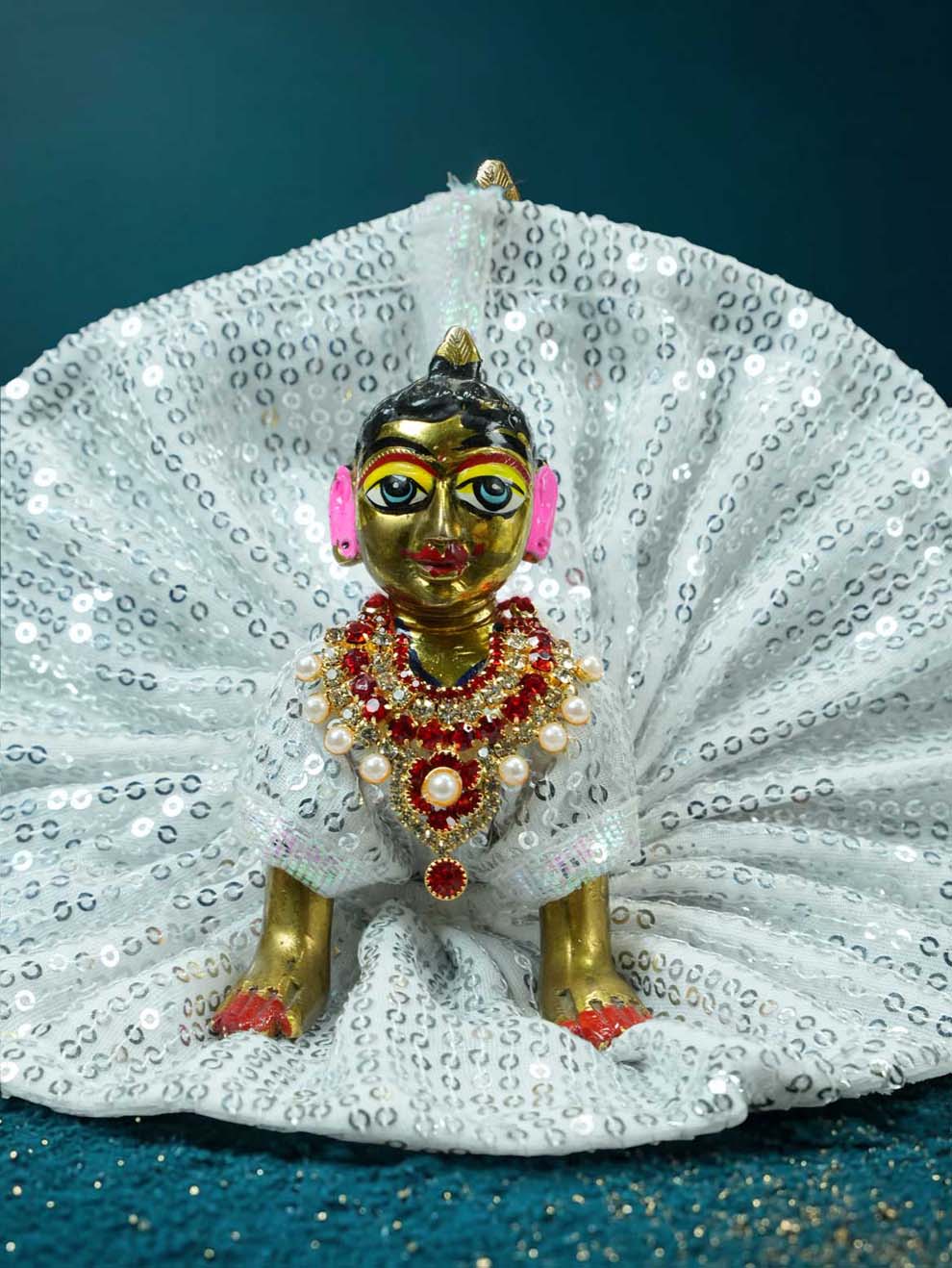 radha rani shringar mala necklace haar red Diwali Janmashtami dress ladoo dresses laddu gopal dress thakurji kanha ji bal om poshak mathura online best mandir wholesaler manufacturer
