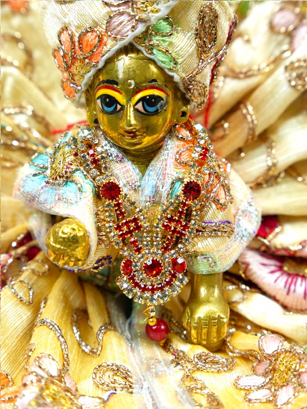 red manikya shingar mala Diwali Janmashtami dress ladoo dresses laddu gopal dress thakurji kanha ji bal om poshak mathura online best mandir wholesaler manufacture
