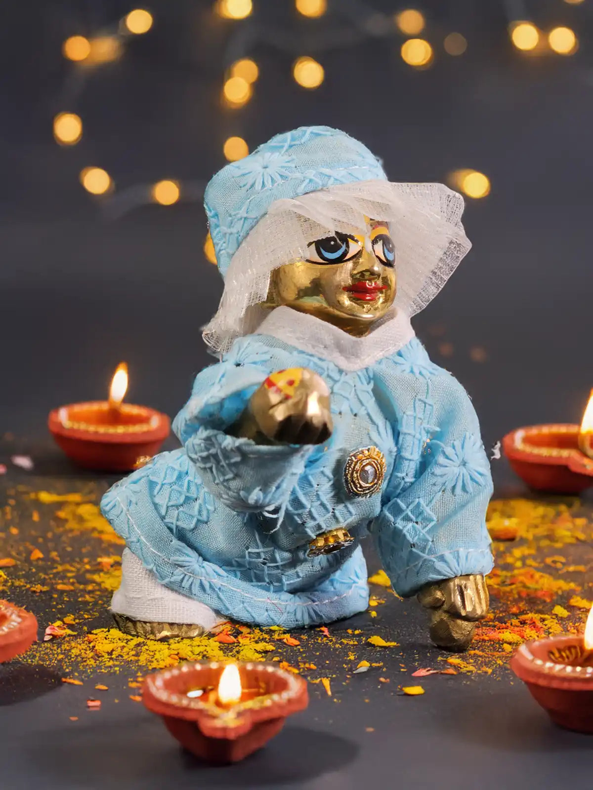 roshan blue kurta pajama poshak dress laddu gopal thakurji kanha ji bal om poshak mathura online best