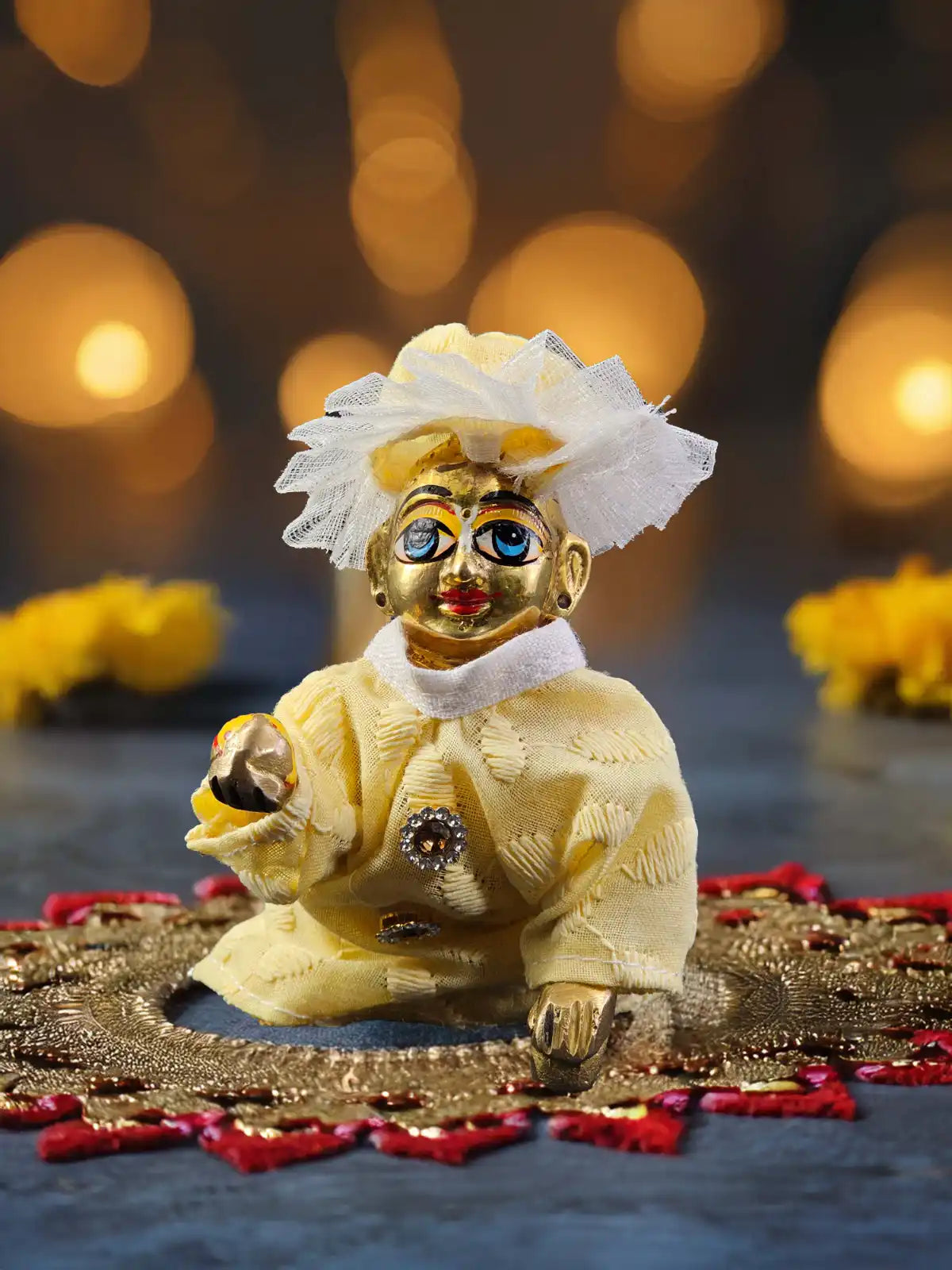 roshan yellow kurta pajama poshak dress laddu gopal thakurji kanha ji bal om poshak mathura online best