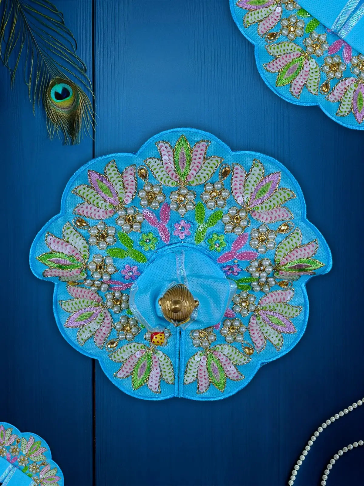 sunlit Blue dresses laddu gopal thakurji kanha ji bal om poshak mathura online best Janmashtami