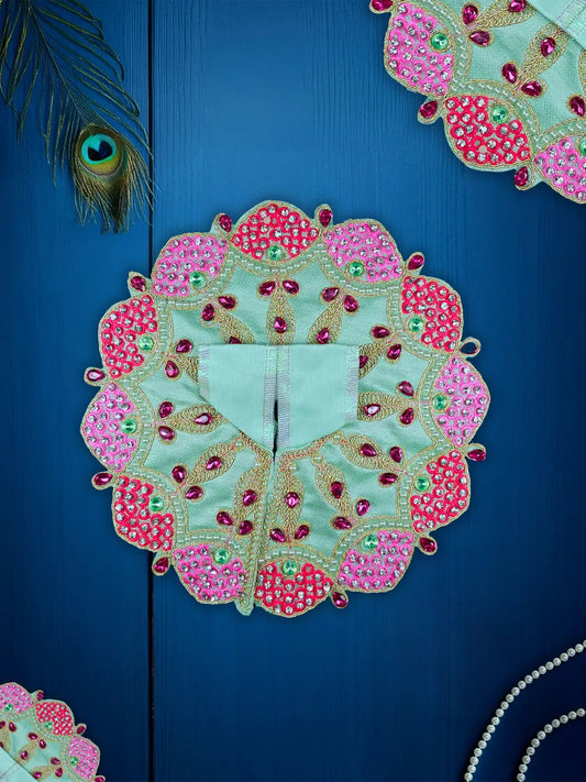 vaibhav green dresses laddu gopal thakurji kanha ji bal om poshak mathura online best Janmashtami