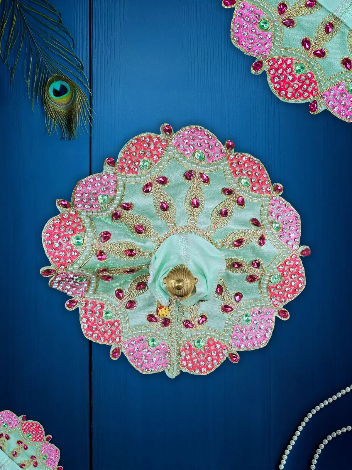 vaibhav green dresses laddu gopal thakurji kanha ji bal om poshak mathura online best Janmashtami