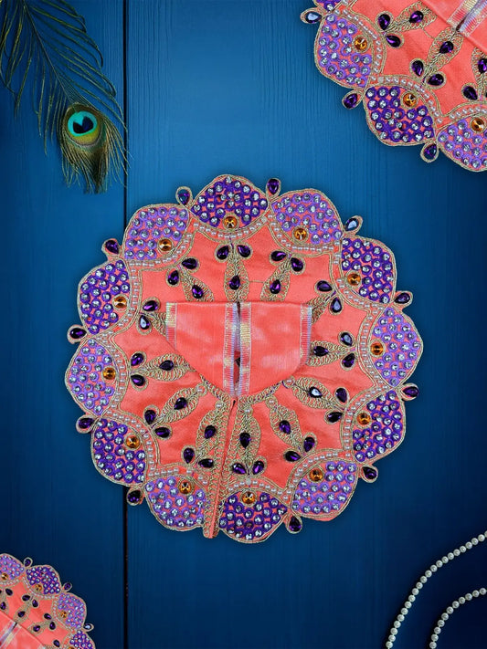 vaibhav peach dresses laddu gopal thakurji kanha ji bal om poshak mathura online best Janmashtami