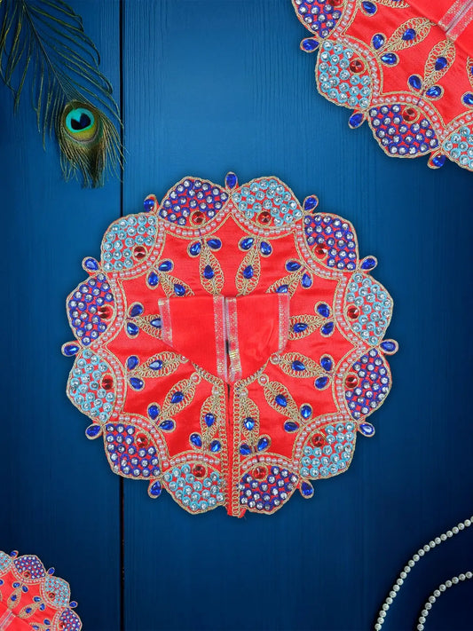 vaibhav red dresses laddu gopal thakurji kanha ji bal om poshak mathura online best Janmashtami