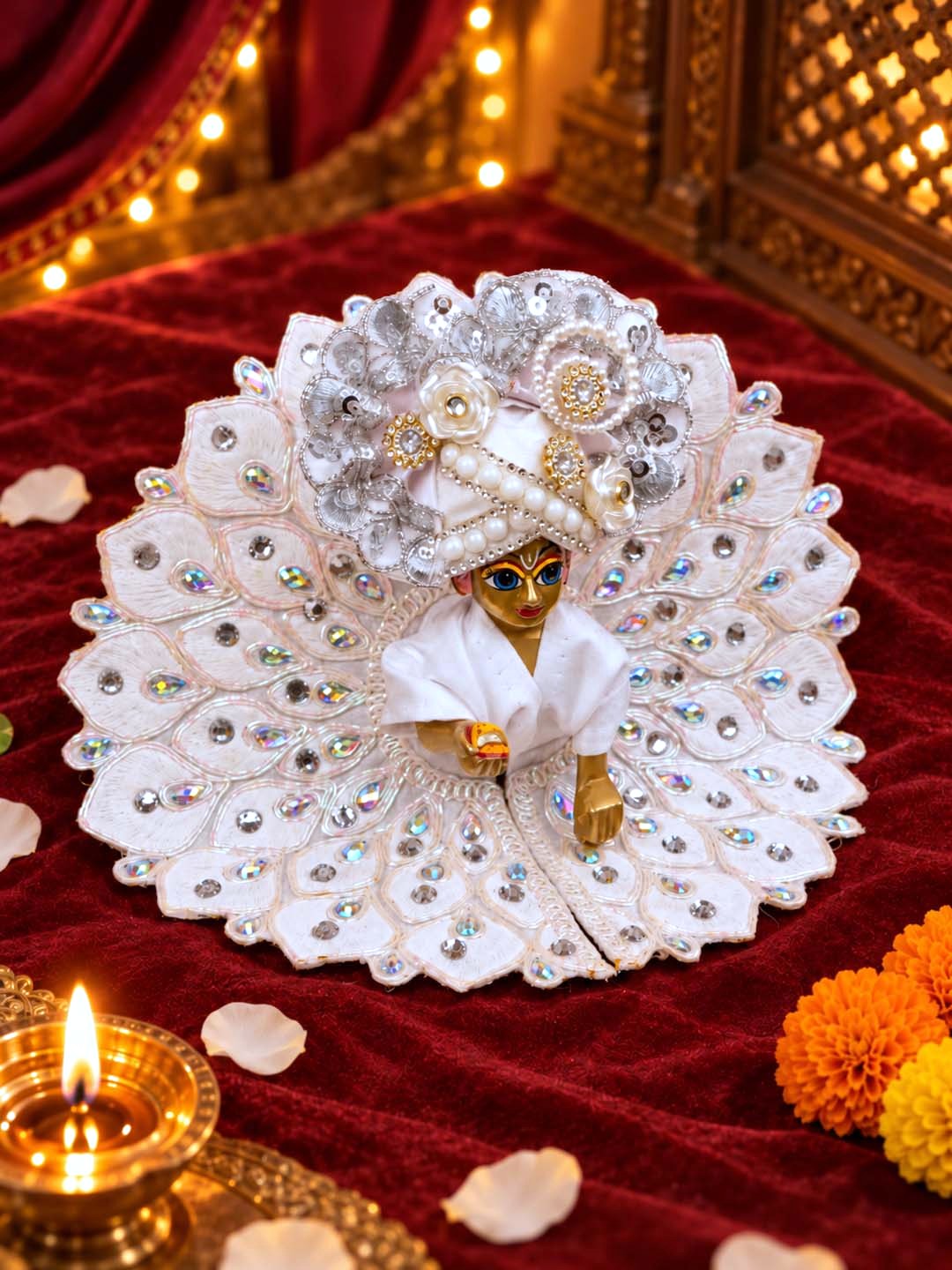 Shwetmayuri Sharad Purnima Special Fancy Kanha Ji Poshak — product image 3