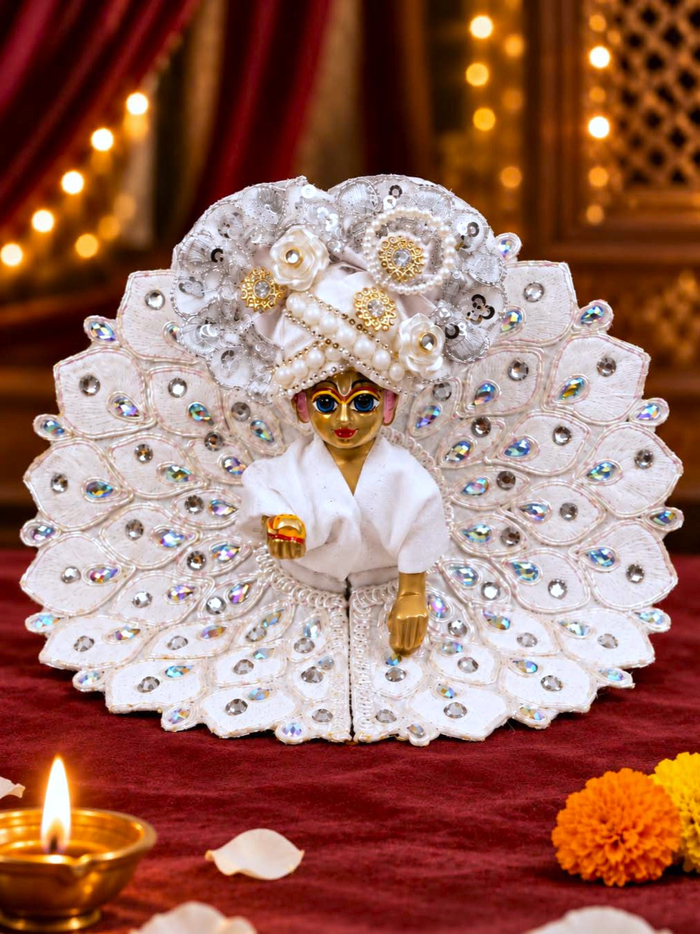 Shwetmayuri Sharad Purnima Special Fancy Kanha Ji Poshak — product image 1