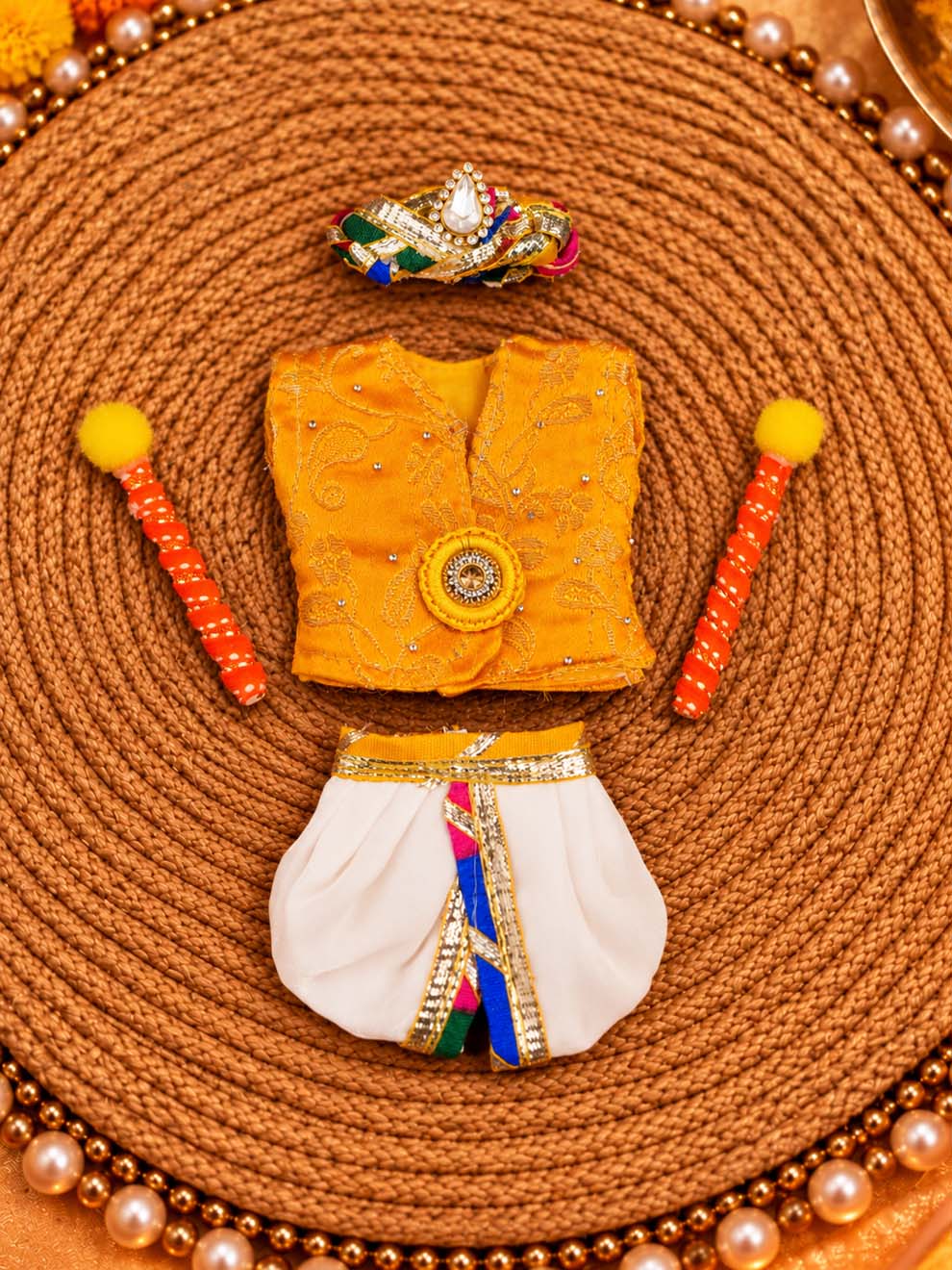 best Mathura wholesale manufacturer Laddu Gopal Dresses Online in India Winter Dress for Poshak Thakurji Kanha Ji Accessories Dhoti Kurta Set Pajama Aasan Janmashtami Special Summer Shringar Fancy Jacket Premium Festival Bistar Combo om poshak kanha thakurji bal lala lalla ladoo navratri