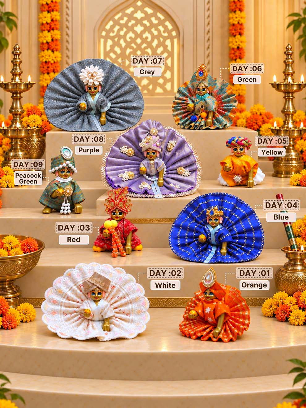 Navratri Special 9 Day Navrang Laddu Gopal Dress Combo — product image 2