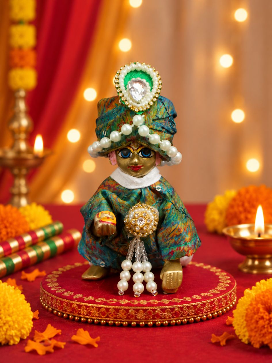 Shikhandvilas Kurta Pajama Set with Pagdi For Laddu Gopal Ji — product image 1