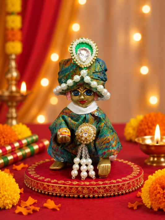 Shikhandvilas Kurta Pajama Set with Pagdi For Laddu Gopal Ji
