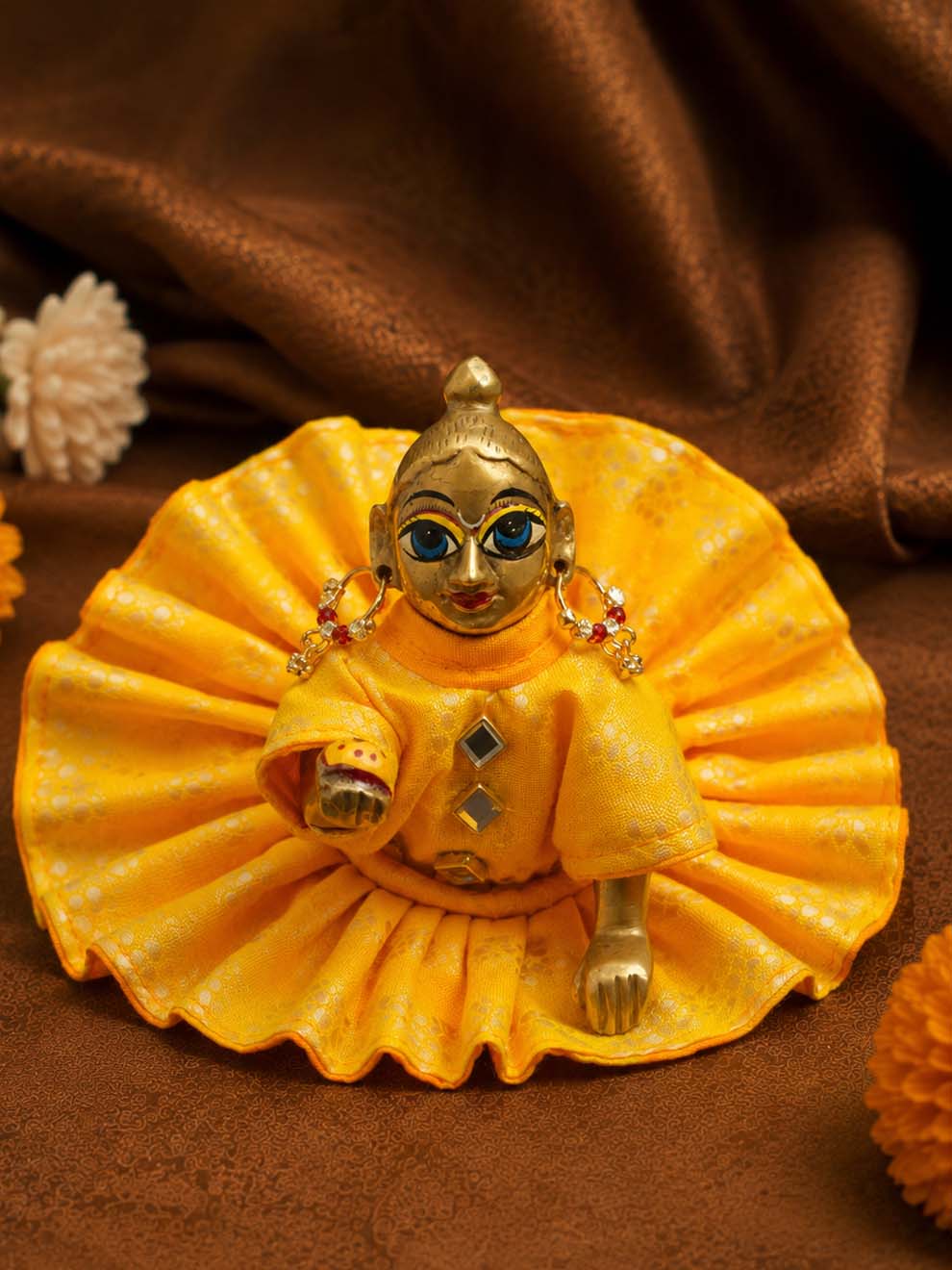 earring best Mathura wholesale manufacturer Laddu Gopal Dresses Online in India Winter Dress for Poshak Thakurji Kanha Ji Accessories Dhoti Kurta Set Pajama Aasan Janmashtami Special Summer Shringar Fancy Jacket Premium Festival Bistar Combo om poshak kanha thakurji bal lala lalla ladoo