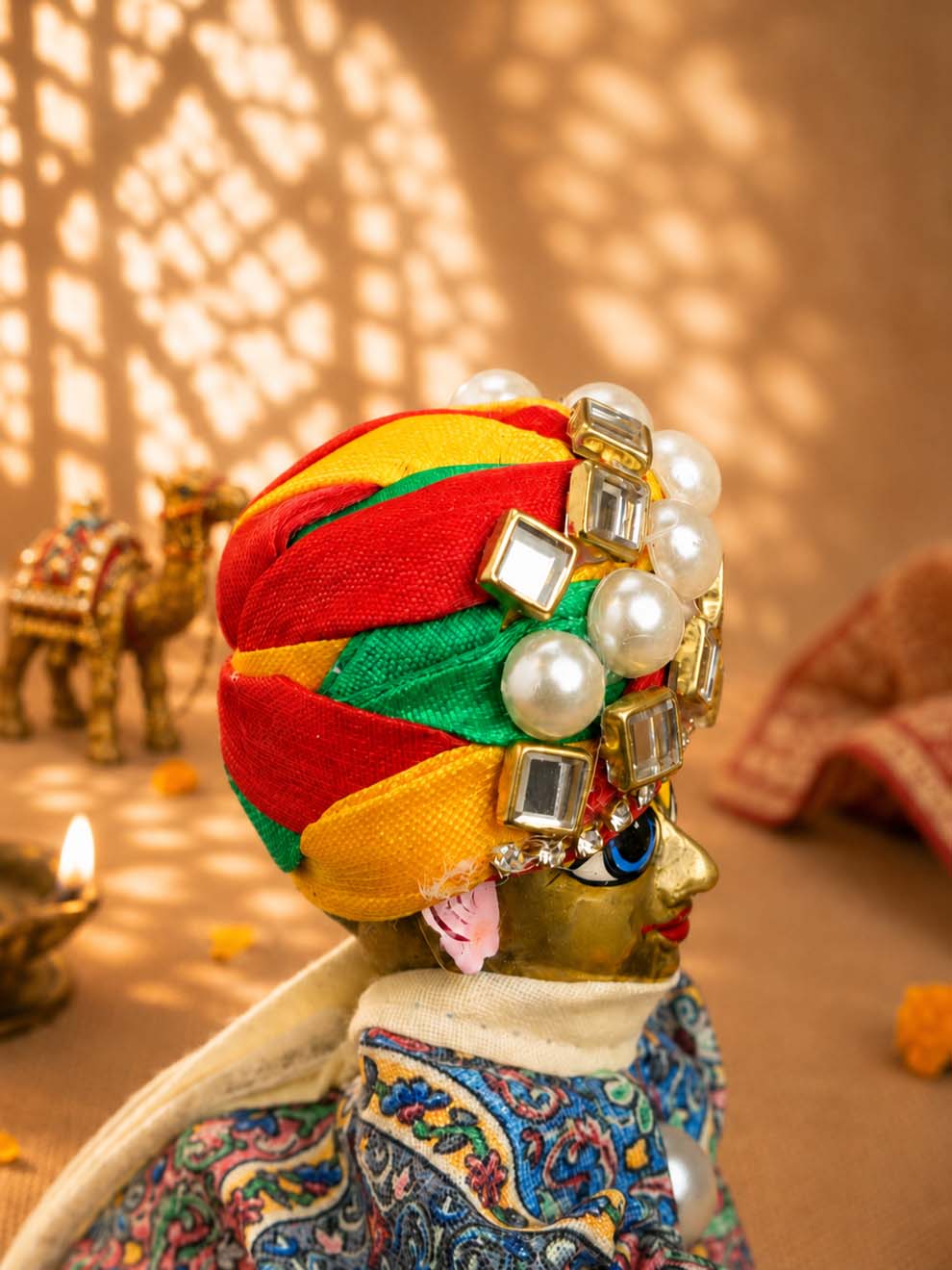Rajvesh Rajasthani Style MultiColor Pagdi For Kanha Ji