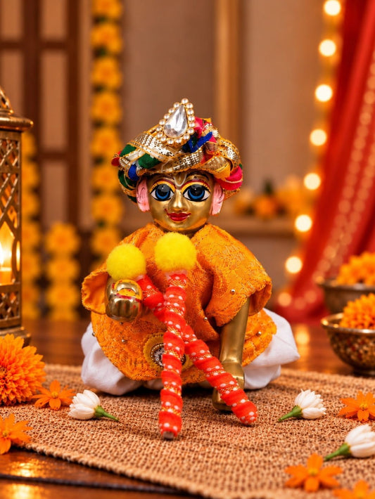 Garba Vaibhav Jacket Set with Dandiya For Kanha Ji