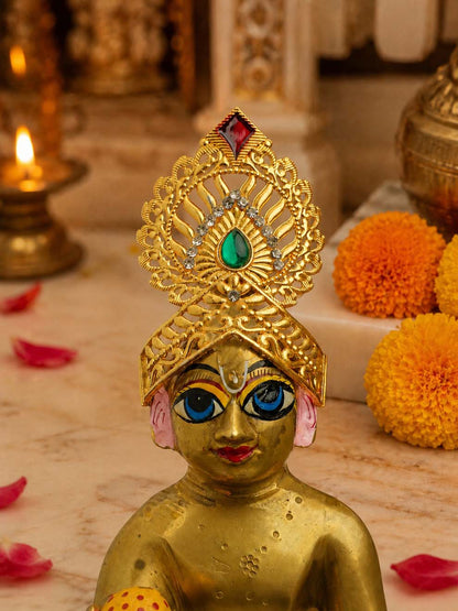 Rajarchit Metallic Mukut for Laddu Gopal Ji
