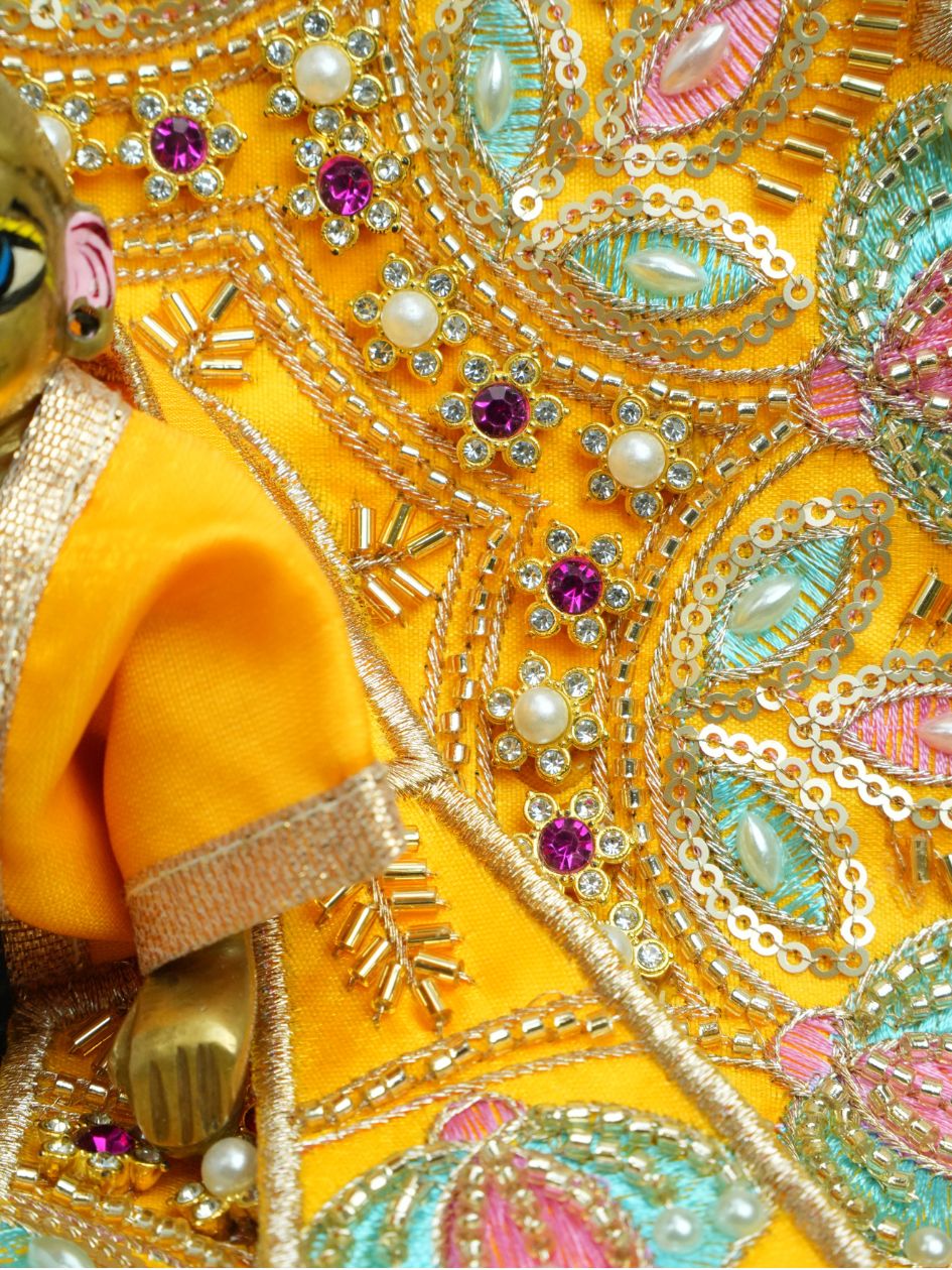 Kusumvalli Yellow Fancy Poshak with Patka For Thakurji — product image 4