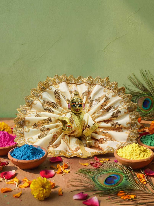 Divya Swarn Leher Kanha Ji Ki Poshak Dress