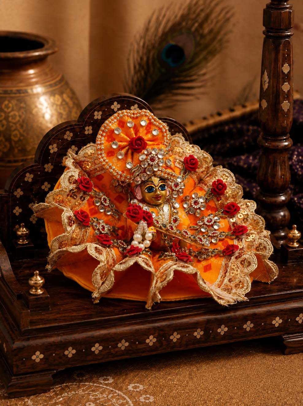 best Mathura wholesale manufacturer Laddu Gopal Dresses Online in India Winter Dress for Poshak Thakurji Kanha Ji Accessories Dhoti Kurta Set Pajama Aasan Janmashtami Special Summer Shringar Fancy Jacket Premium Festival Bistar Combo om poshak kanha thakurji bal lala lalla ladoo