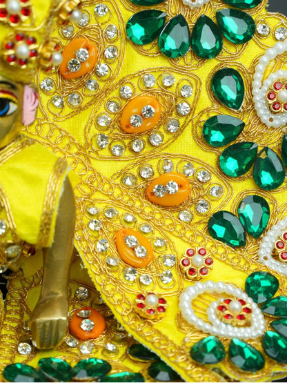 Ratnarchi 4 Pc Yellow Fancy Poshak for Laddu Gopal Ji