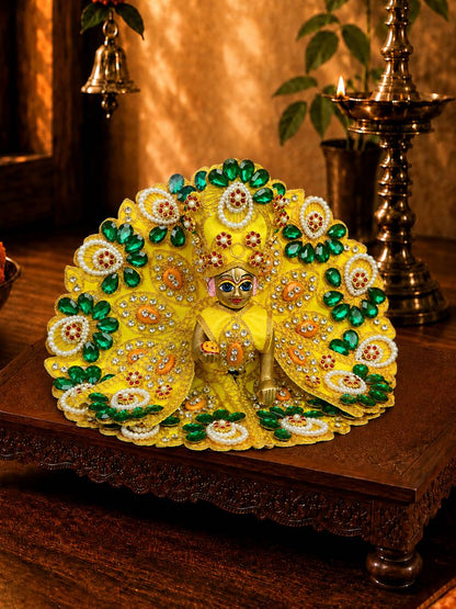 Ratnarchi 4 Pc Yellow Fancy Poshak for Laddu Gopal Ji