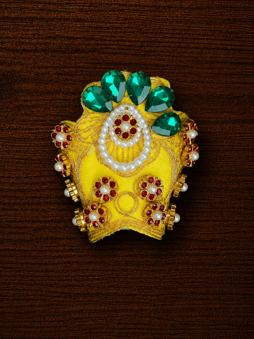 Ratnarchi 4 Pc Yellow Fancy Poshak for Laddu Gopal Ji