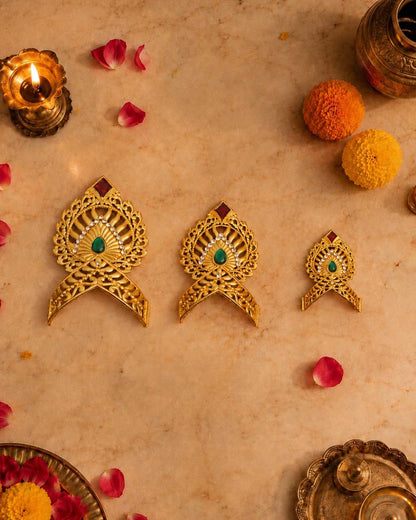 Rajarchit Metallic Mukut for Laddu Gopal Ji