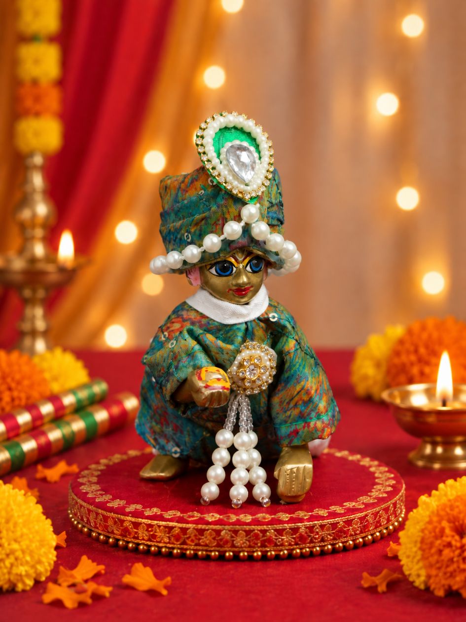 Shikhandvilas Kurta Pajama Set with Pagdi For Laddu Gopal Ji — product image 5