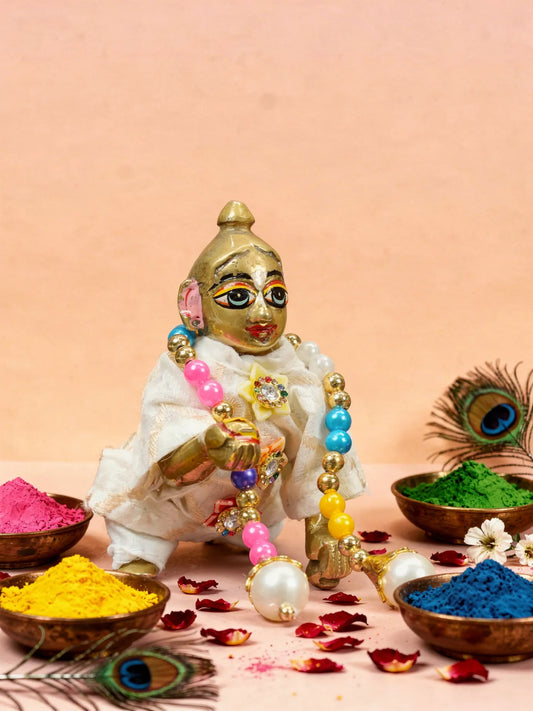 Shwet Rang Holi Kurta Pajama Set For Kanha Ji