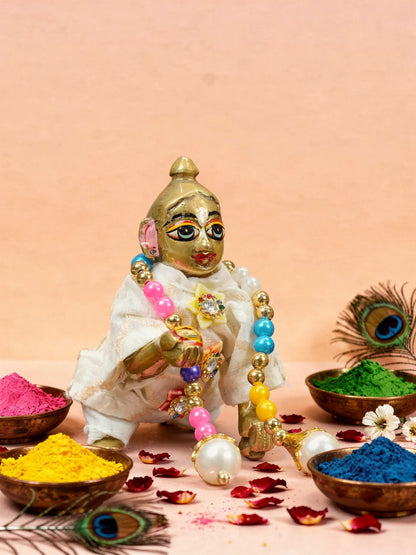 Shwet Rang Holi Kurta Pajama Set For Kanha Ji