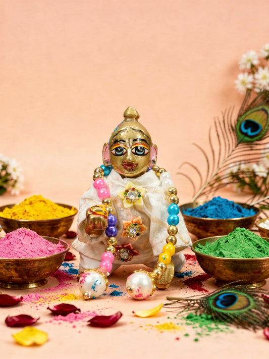 Shwet Rang Holi Kurta Pajama Set For Kanha Ji