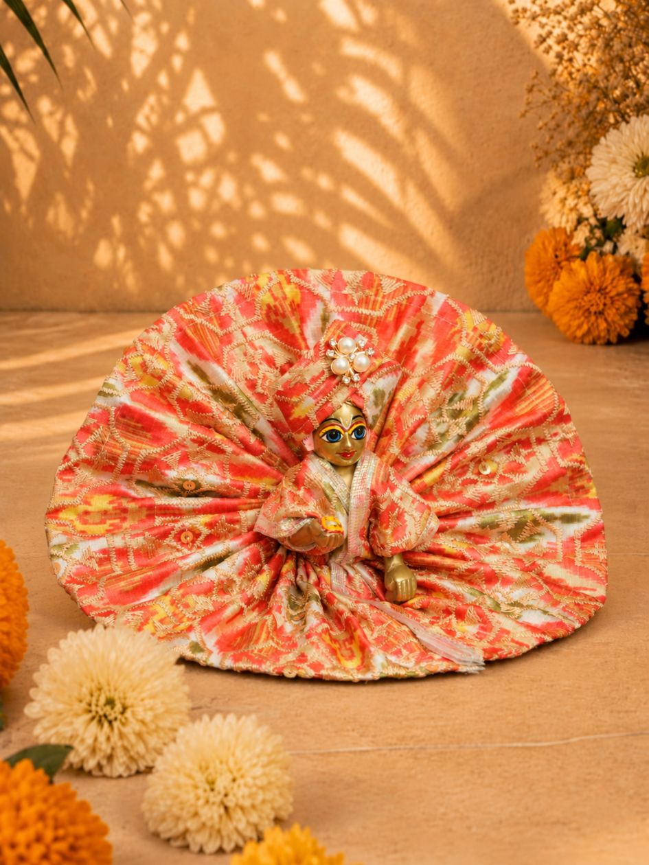 Kalasootra Classic Embroidered Gol Poshak Dress For Thakurji — product image 4