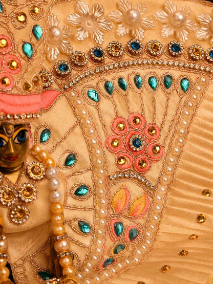 Chhayika Beige Fancy 4 Pc Poshak for Laddu Gopal Ji