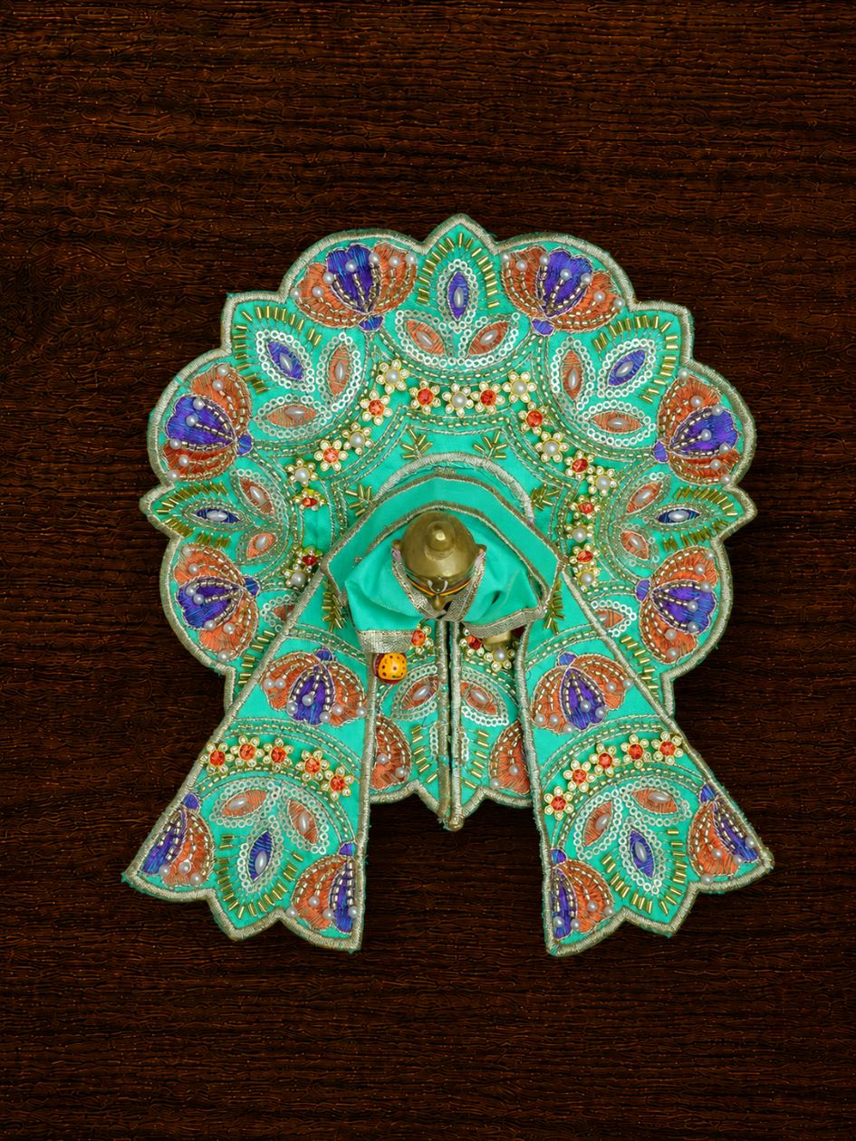Kusumvalli Green Fancy Poshak with Patka For Thakurji — product image 2