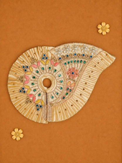 Chhayika Beige Fancy 4 Pc Poshak for Laddu Gopal Ji