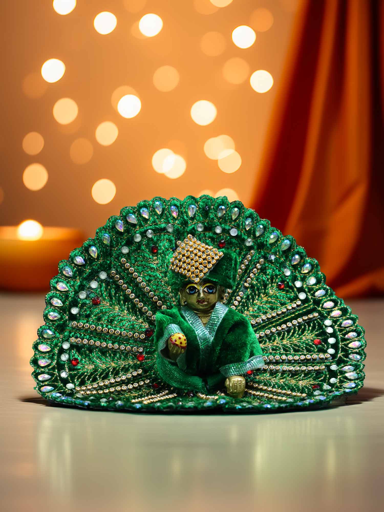 Anandotsav green dresses laddu gopal thakurji kanha ji bal om poshak  for mathura online best Janmashtami dress