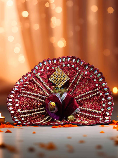 Anandotsav mahroon dresses laddu gopal thakurji kanha ji bal om poshak  for mathura online best Janmashtami dress