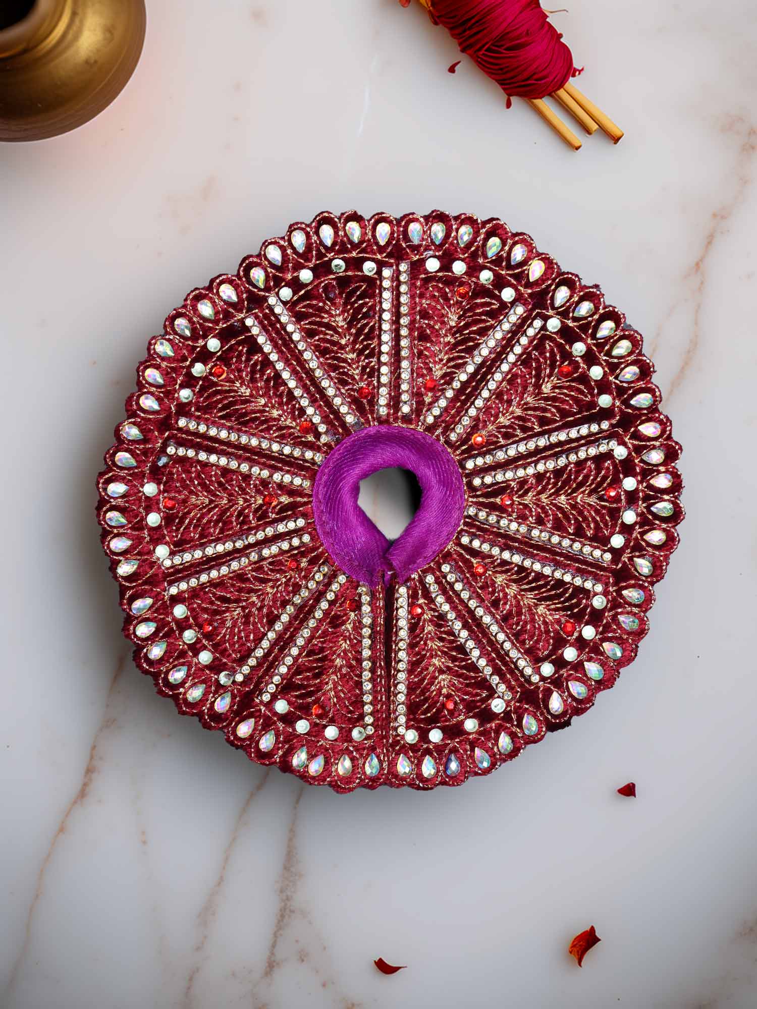 Anandotsav mahroon dresses laddu gopal thakurji kanha ji bal om poshak  for mathura online best Janmashtami dress