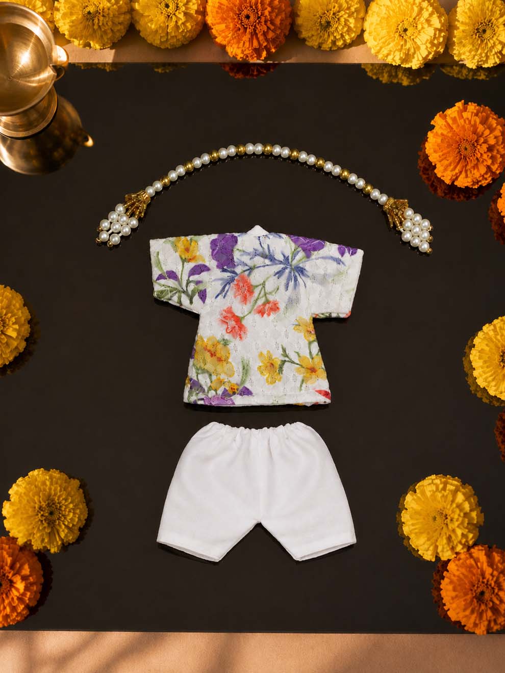 Bagicha white  Laddu Gopal Dresses Online in India Winter Dress for Poshak Thakurji Kanha Ji Accessories Dhoti Kurta Set Pajama Aasan Janmashtami Special Summer Shringar Fancy Jacket Premium Festival Bistar Combo om poshak kanha thakurji bal lala lalla ladoo