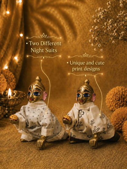 Bistar Nightsuit combo Laddu Gopal Dresses Online in India Winter Dress for Poshak Thakurji Kanha Ji Accessories Dhoti Kurta Set Pajama Aasan Janmashtami Special Summer Shringar Fancy Jacket Premium Festival Bistar Combo om poshak kanha thakurji bal lala lalla ladoo