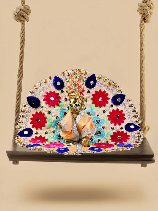 Blossom Royale beige laddu gopal bal thakur ji kanha poshak dress om poshak